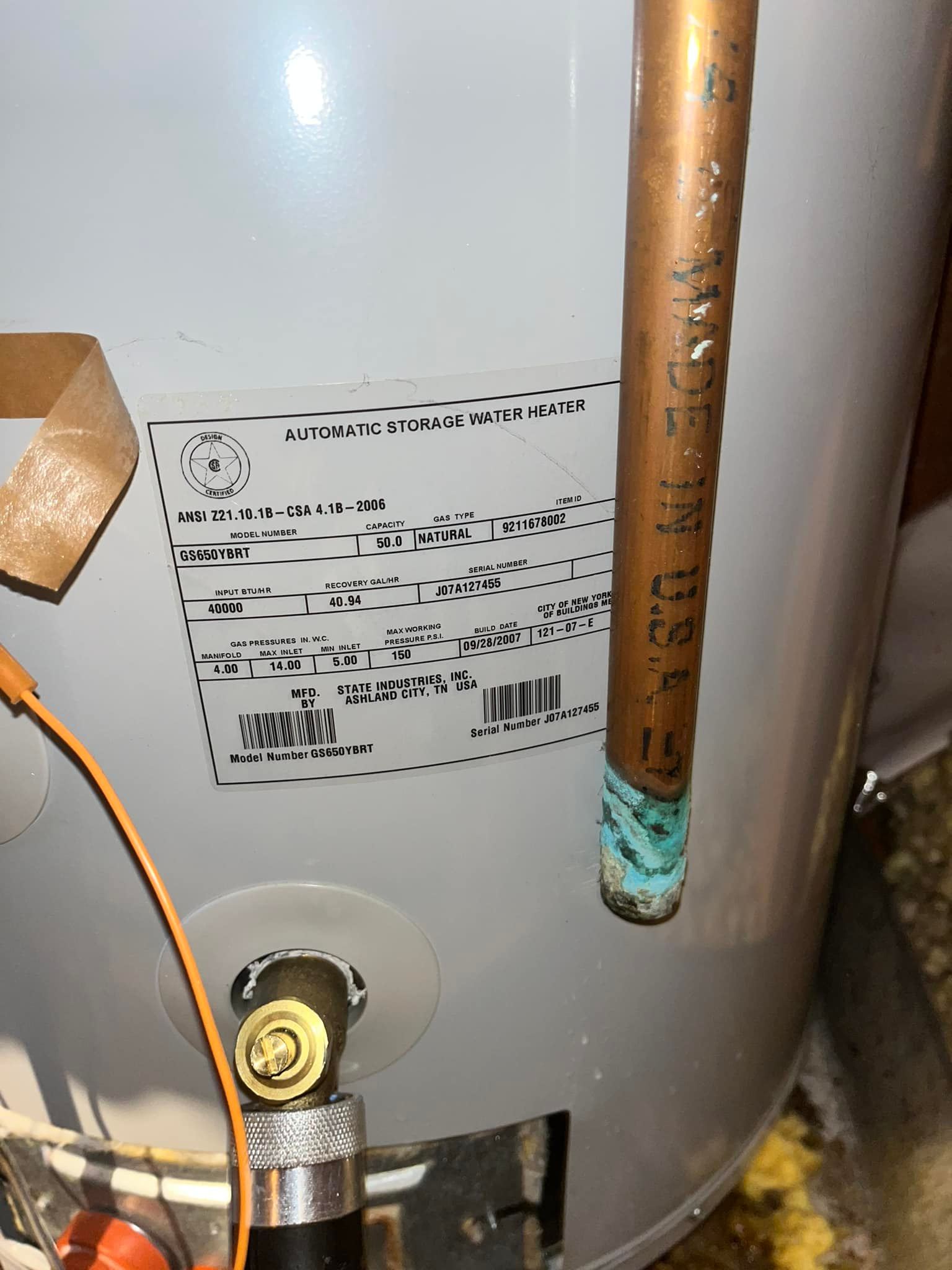 DC Sewer and Drain Residential Water Heater Replacement